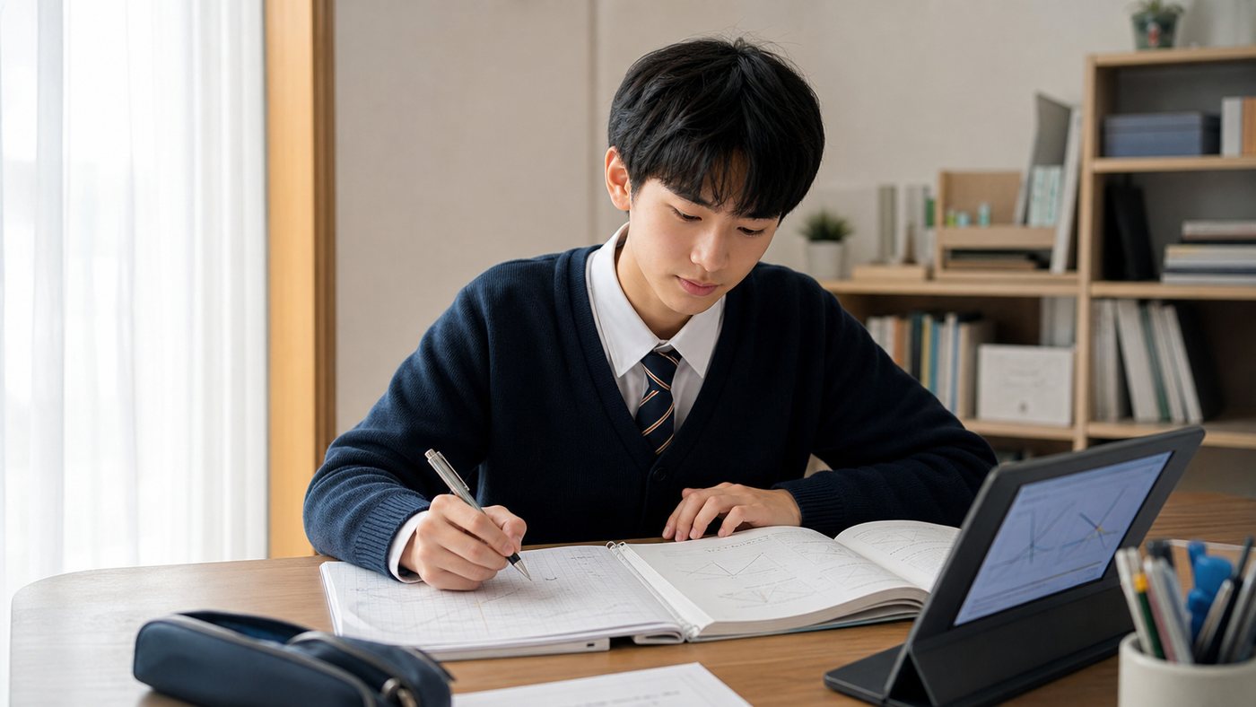 영어과외를 준비하는 한국 학생의 공부 장면