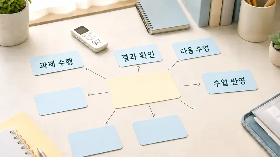 과제 수행 결과를 다음 수업에 반영하는 기준 학습 가이드 이미지