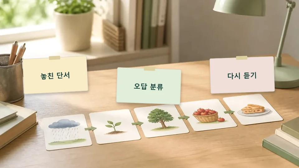 영어 듣기평가 오답을 놓친 단서별로 나누는 법 학습 자료