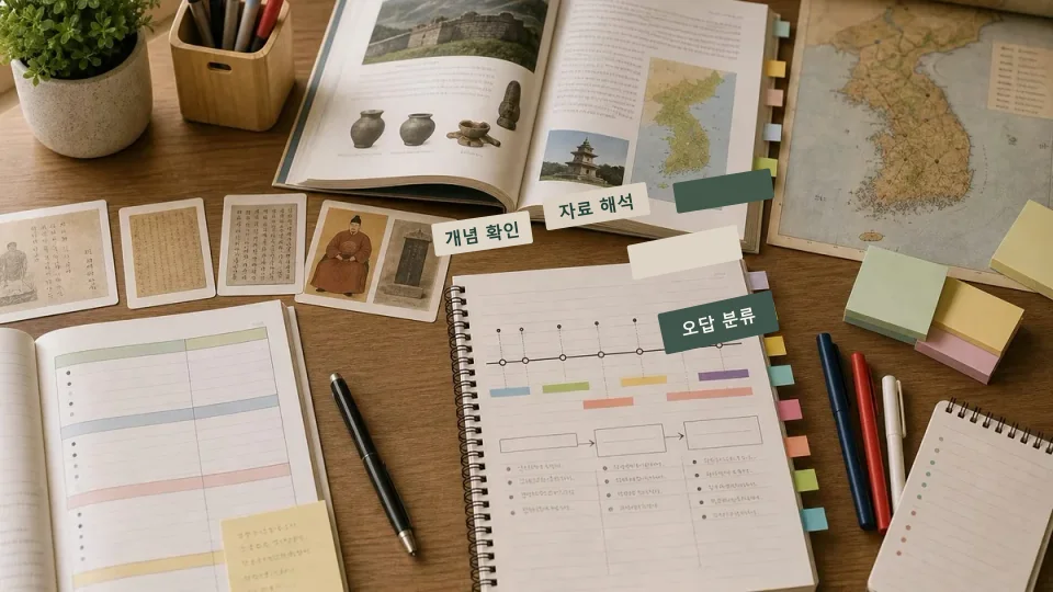 과학 개념 문제와 자료 해석 문제를 나누어 복습하기 학습 가이드 이미지