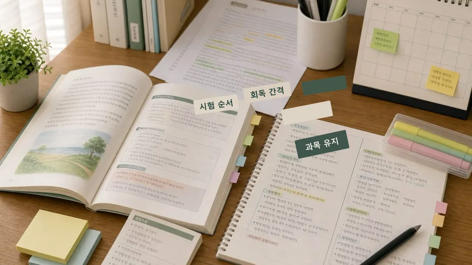 중간고사 첫날 과목과 마지막 날 과목을 함께 준비하는 법 학습 가이드 이미지