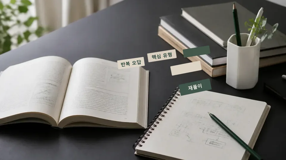 시험 전 오답노트에서 다시 풀 문제를 고르는 기준 학습 가이드 이미지