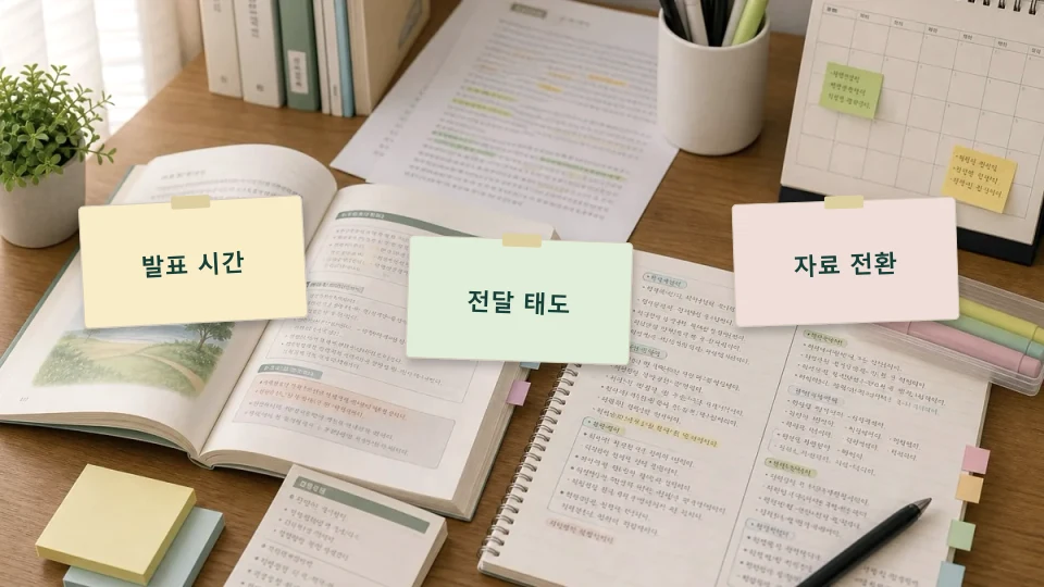 발표 수행평가 전날 리허설에서 확인할 것 학습 가이드 이미지