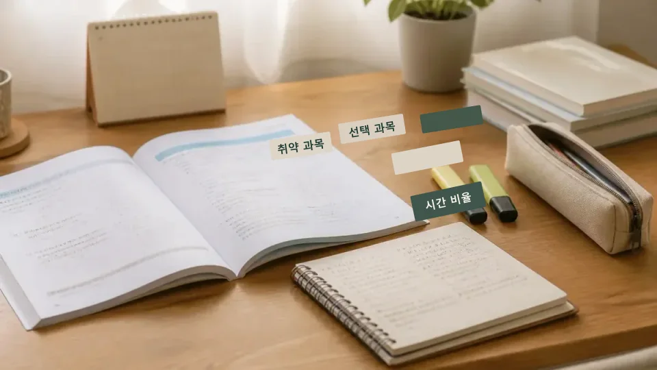고2 취약 과목과 선택 과목 공부 시간을 나누는 법 학습 가이드 이미지