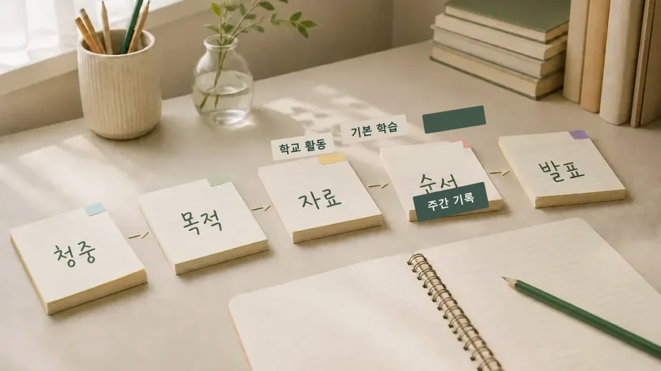 중1 자유학기 활동과 기본 학습 습관을 연결하기 학습 가이드 이미지