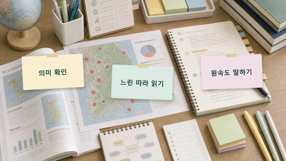 영어 듣기 문장을 세 번의 쉐도잉으로 익히는 법 학습 가이드 이미지