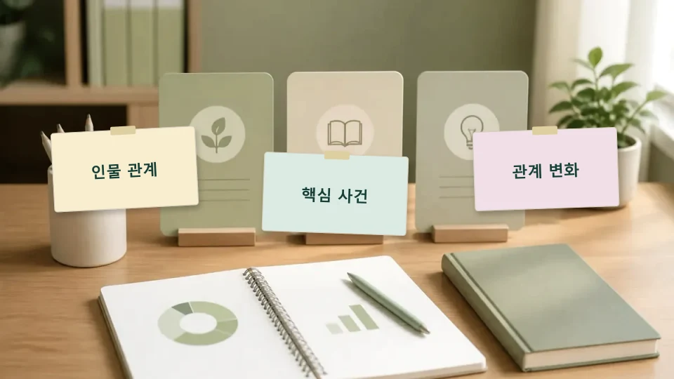 국어 소설의 인물 관계를 사건과 함께 정리하는 법 학습 가이드 이미지