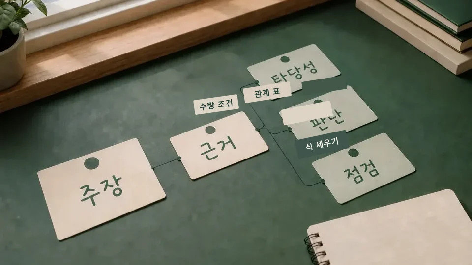 수학 방정식 문제의 조건을 표로 정리하는 방법 학습 가이드 이미지