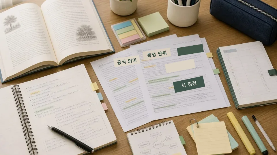 과학 공식의 단위를 이용해 식을 점검하는 방법 학습 가이드 이미지