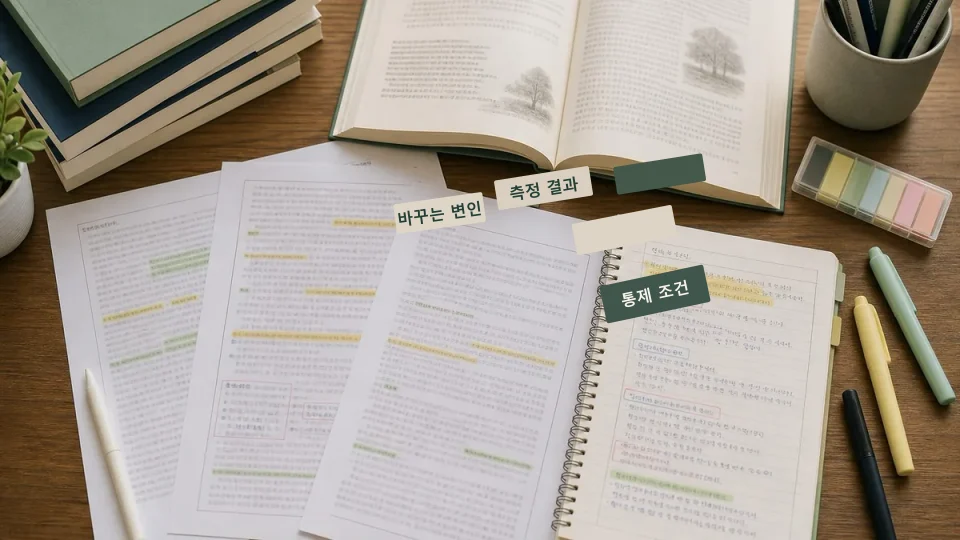 과학 실험에서 독립·종속·통제 변인을 구분하는 법 학습 가이드 이미지