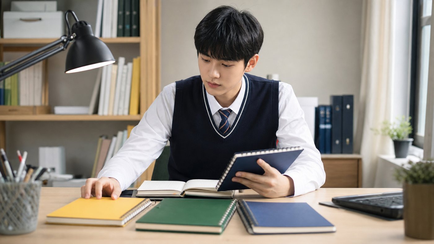 고3 학생이 8월 과목별 우선순위와 반복할 문제를 정리한 표