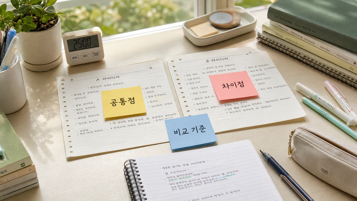 광희중학교 2학년 국어과외 비교와 대조로 두 대상을 설명하기 학습 자료