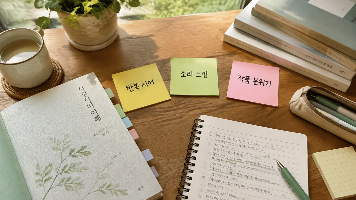 옥정중학교 2학년 국어과외 시어의 반복이 만드는 분위기 찾기 학습 자료