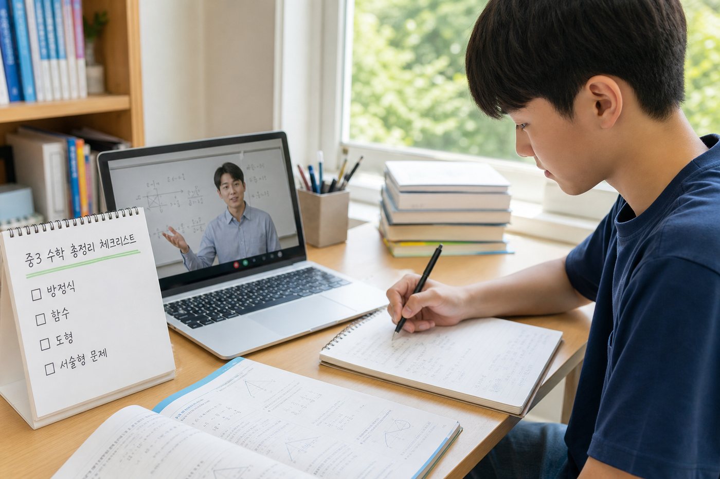 단어의 짜임을 카드로 나누어 공부하는 학생