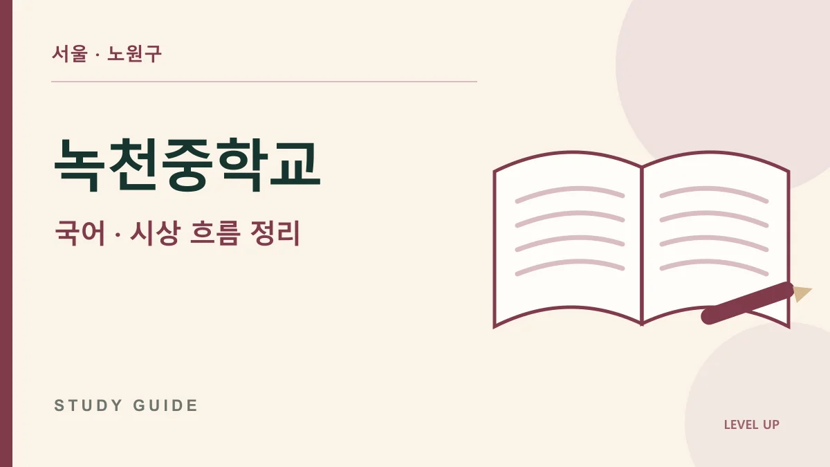 녹천중학교 국어과외, 시의 각 연을 따로 해석해 전체 흐름을 놓친다면 학습 자료
