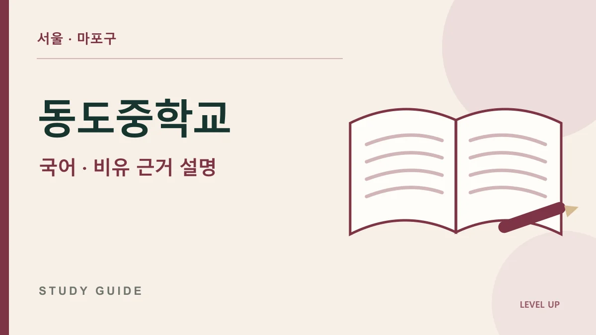 동도중학교 국어과외, 비유 표현을 찾고도 공통점을 쓰지 못한다면 학습 자료