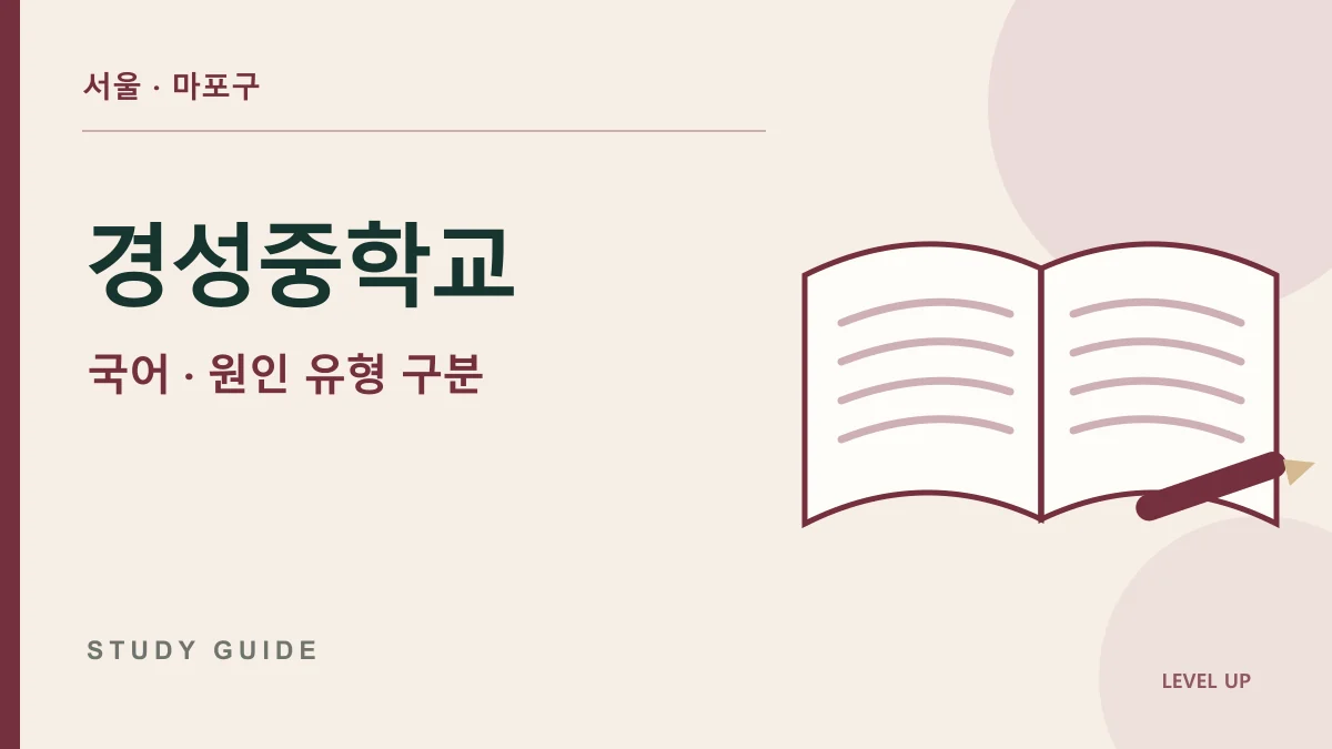 경성중학교 국어과외, 문제의 원인을 하나로만 설명하면 부족한 이유 학습 자료