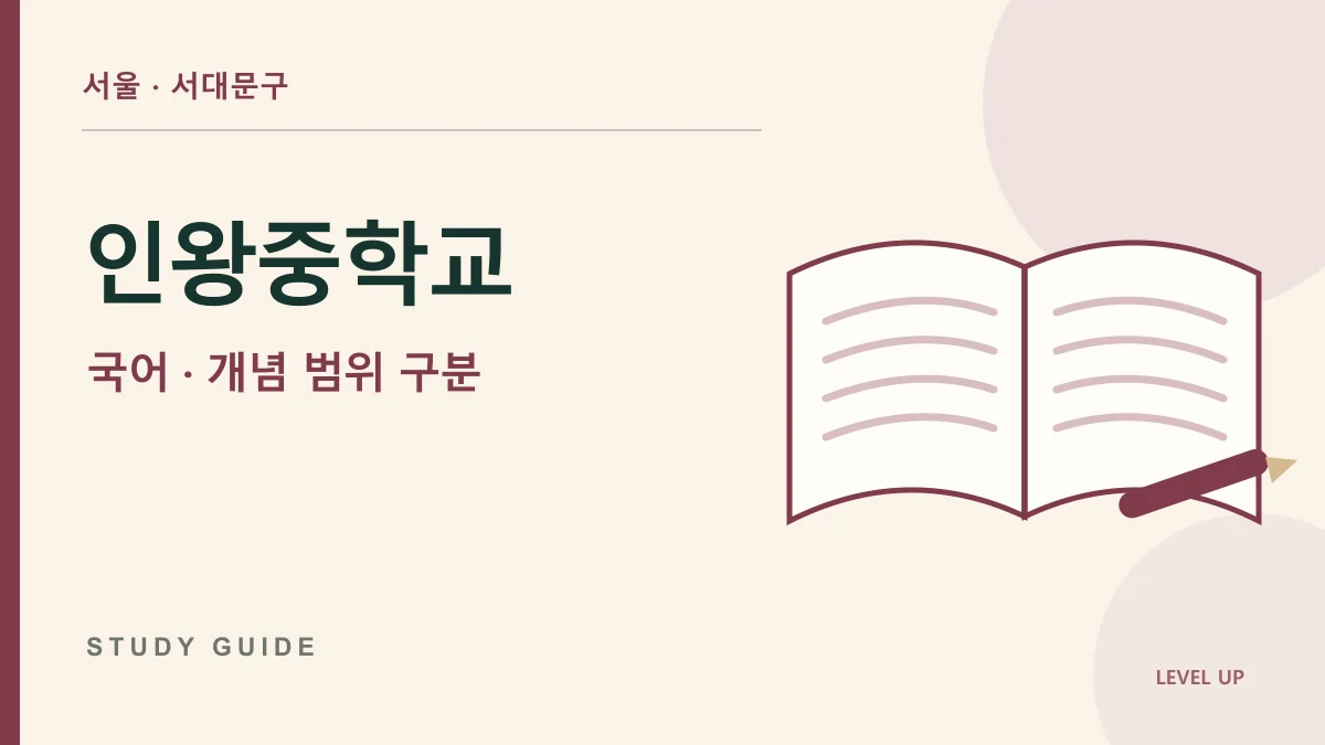 인왕중학교 국어과외, 비슷한 개념의 경계를 정확히 나누는 방법 학습 자료