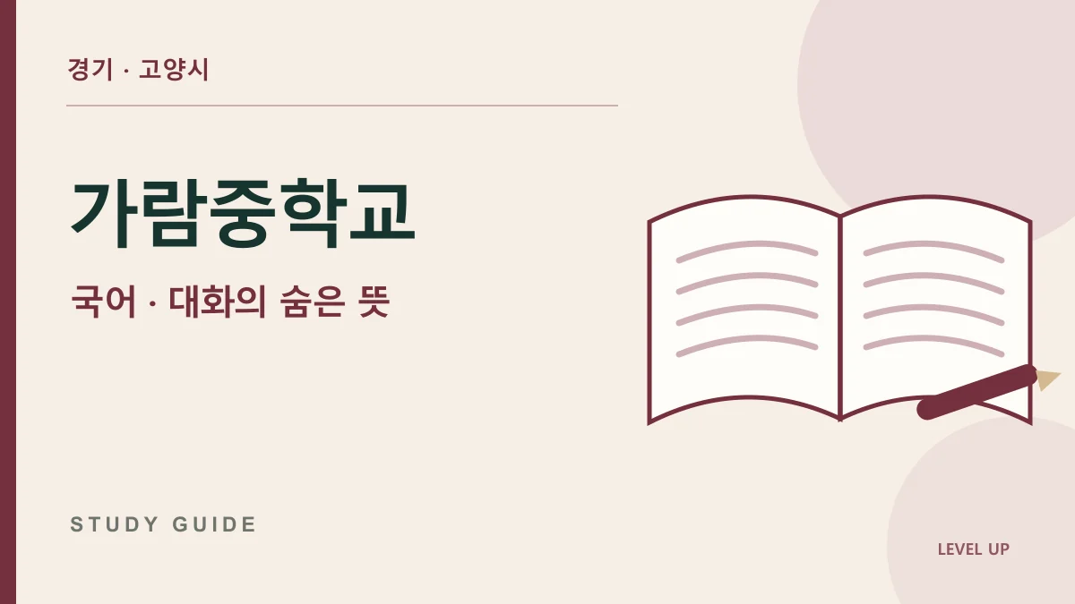 경기 가람중학교 국어과외, 인물의 말과 속마음이 다른 장면을 읽는 방법 학습 자료