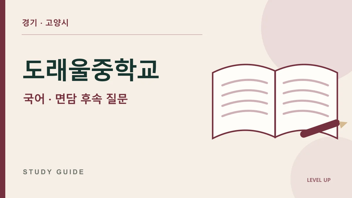 도래울중학교 국어과외, 준비한 질문만 읽으면 필요한 답을 얻기 어려운 이유 학습 자료