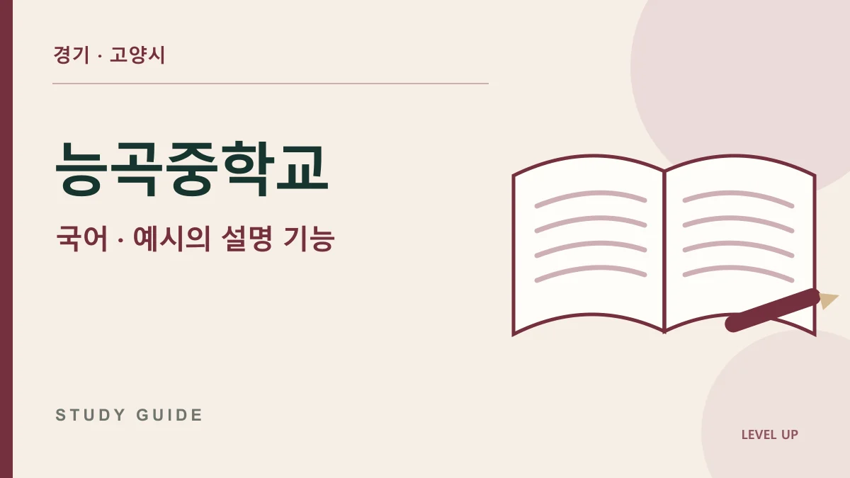 능곡중학교 국어과외, 예시를 읽고도 개념이 더 헷갈리는 이유 학습 자료