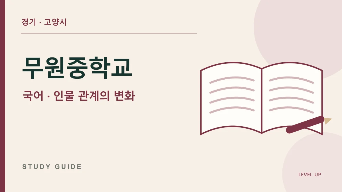 무원중학교 국어과외, 등장인물이 많아지면 관계가 헷갈리는 이유 학습 자료