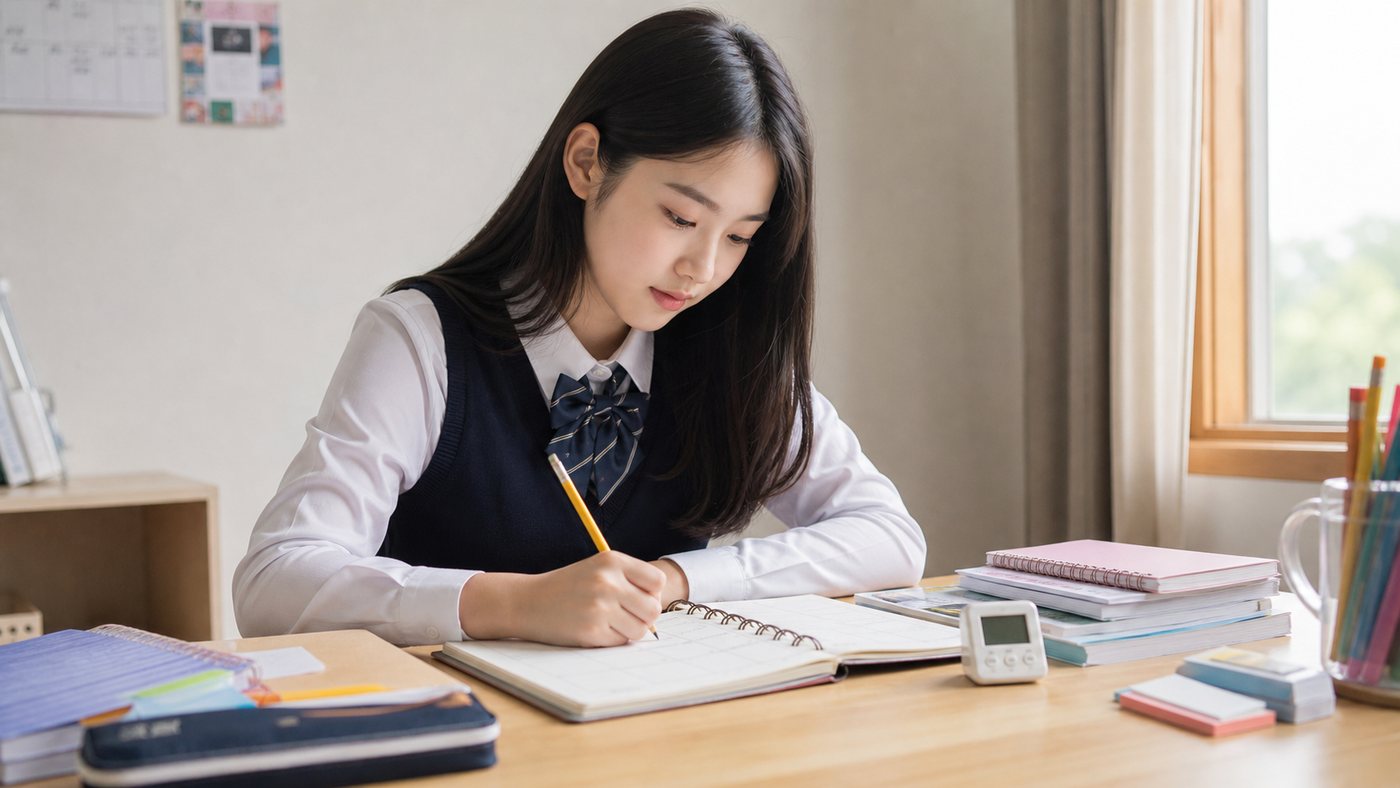 국어 영어 수학 과목별 복습 시간을 나눠 적은 공부 계획표